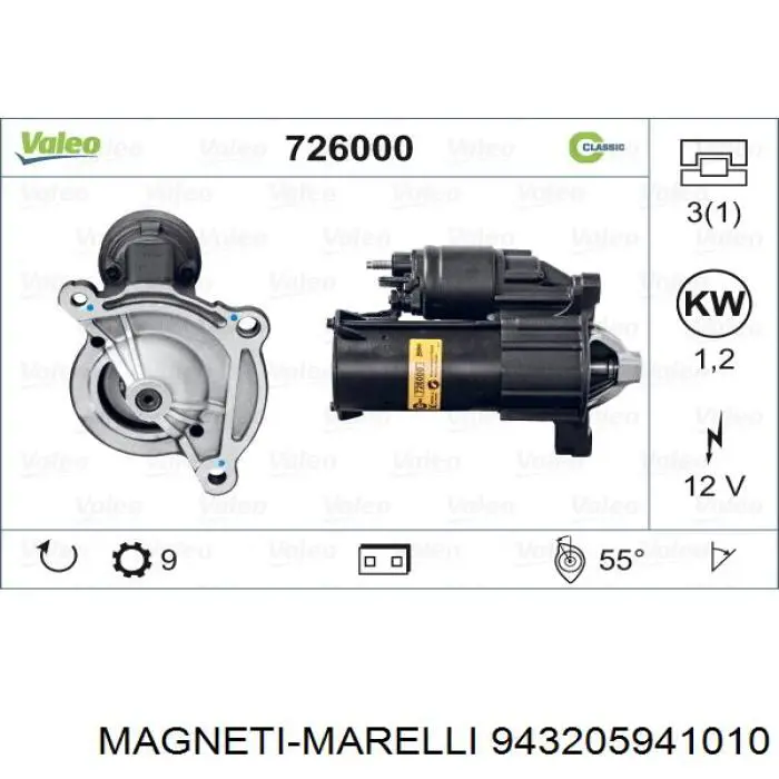 Купить 943205941010 Magneti Marelli Стартер