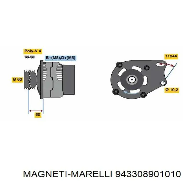 943308901010 Magneti Marelli генератор