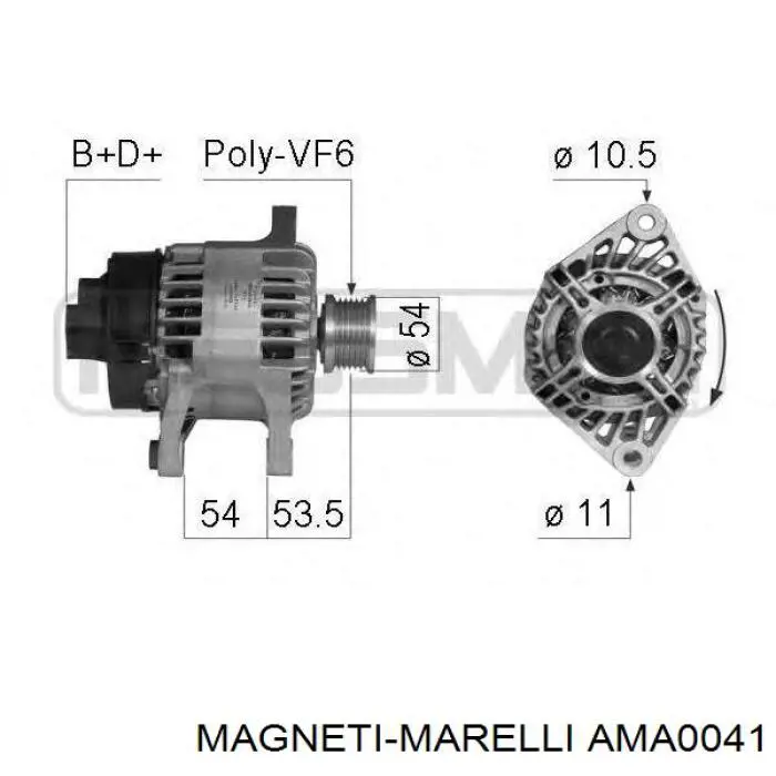 AMA0041 Magneti Marelli шкив генератора
