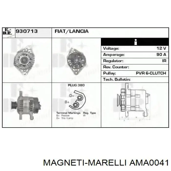 Poleas juego de piezas AMA0041 Magneti Marelli