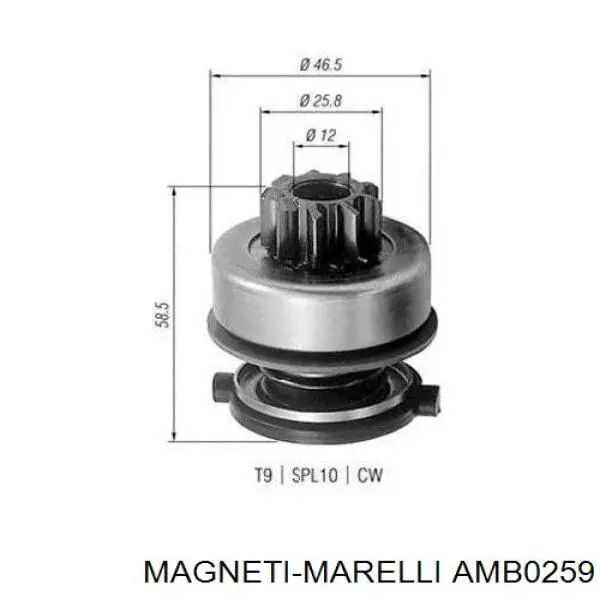 AMB0259 Magneti Marelli бендикс стартера