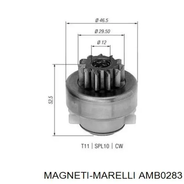 Бендикс стартера AMB0283 Magneti Marelli