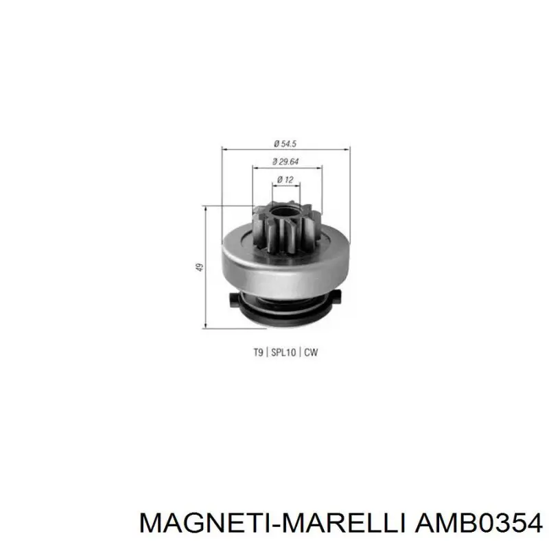 Бендикс стартера AMB0354 Magneti Marelli