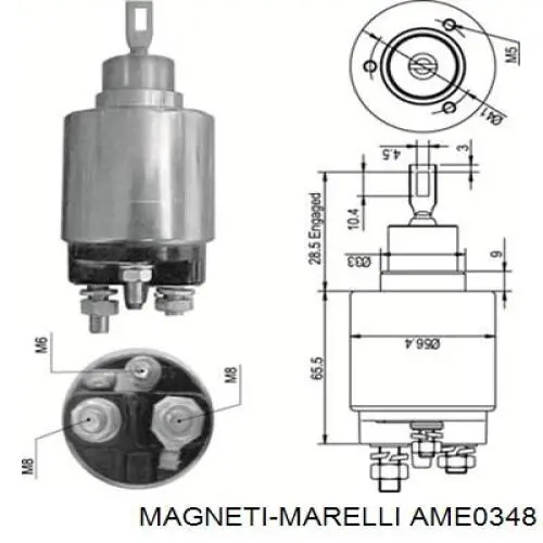 Втягивающее реле стартера AME0348 Magneti Marelli