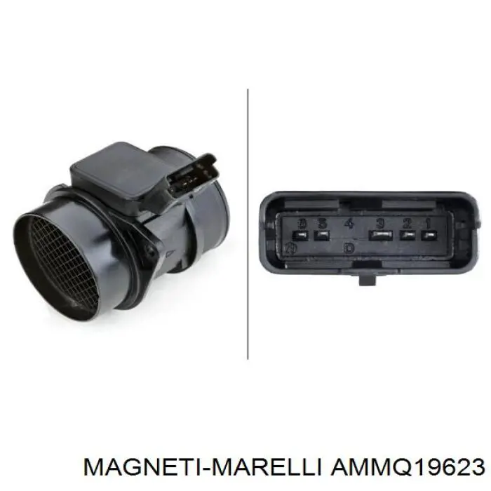 Sensor De Flujo De Aire/Medidor De Flujo (Flujo de Aire Masibo) AMMQ19623 Magneti Marelli