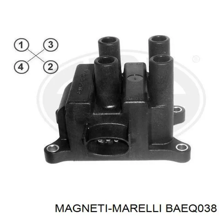 Bobina de encendido BAEQ038 Magneti Marelli