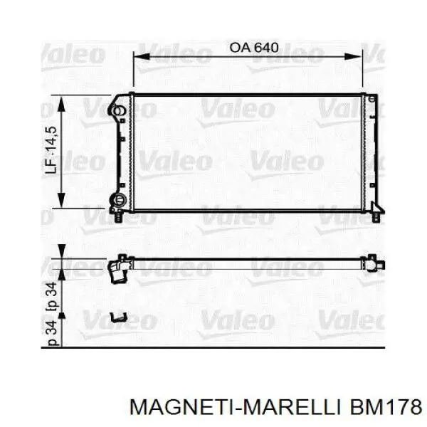 Radiador refrigeración del motor BM178 Magneti Marelli