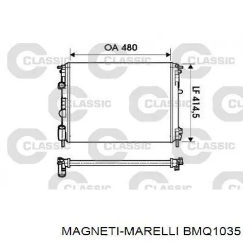 Radiador refrigeración del motor BMQ1035 Magneti Marelli