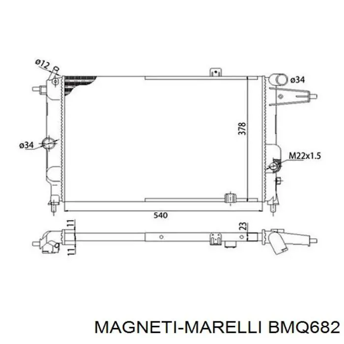 Радиатор BMQ682 Magneti Marelli