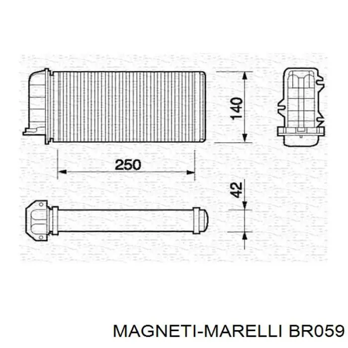 Radiador de calefacción BR059 Magneti Marelli