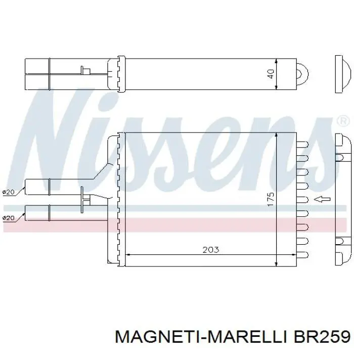 Radiador de calefacción BR259 Magneti Marelli