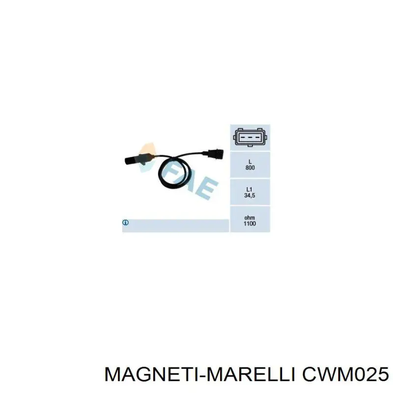 Sensor de posición del cigüeñal CWM025 Magneti Marelli