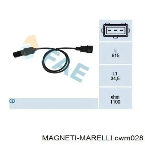 Датчик положения (оборотов) коленвала Magneti Marelli CWM028