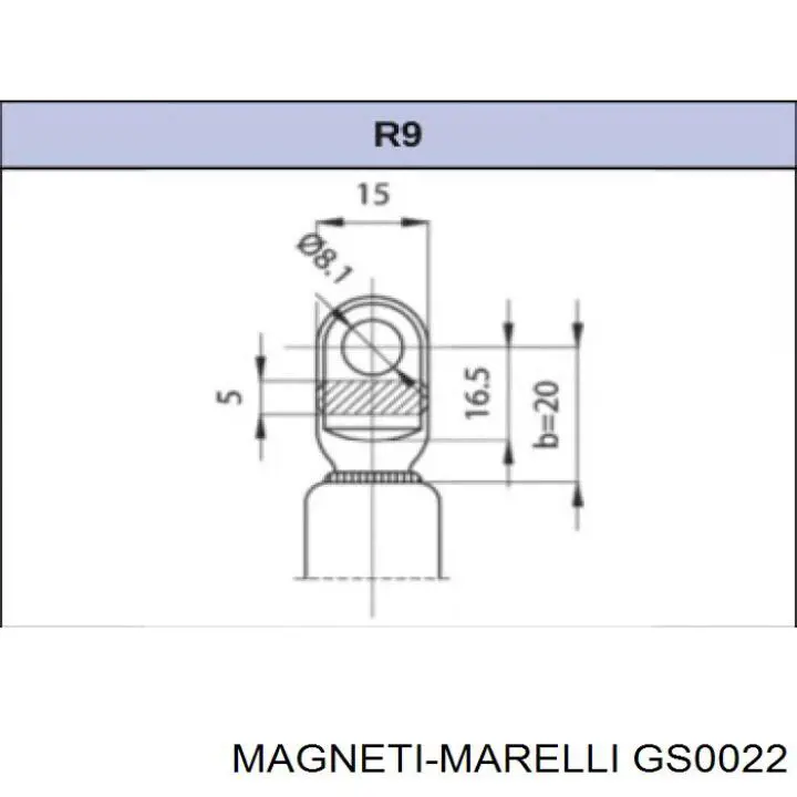 GS0022 Magneti Marelli Амортизатор крышки багажника