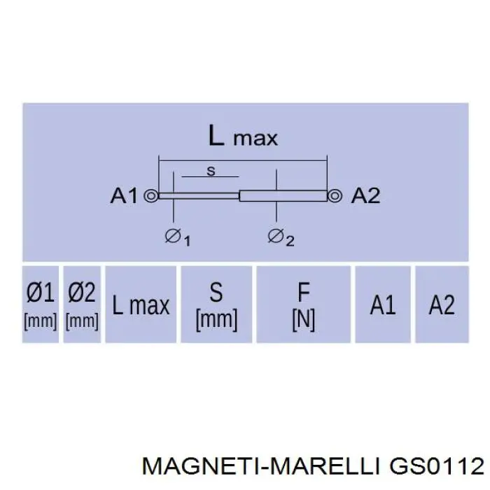 Амортизатор багажника GS0112 Magneti Marelli
