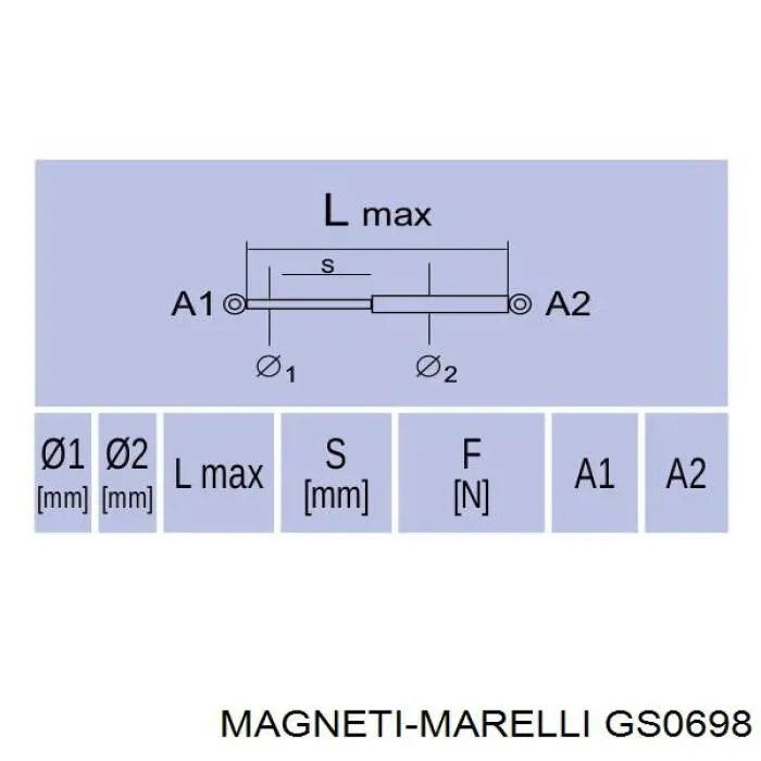 Купить GS0698 Magneti Marelli Амортизатор стекла багажника (двери 3/5-й задней (ляды)