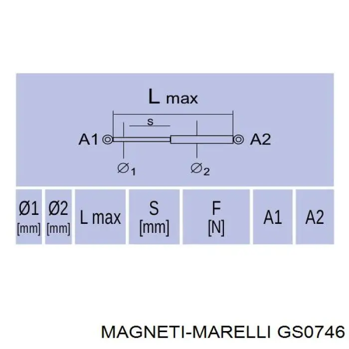 GS0746 Magneti Marelli Амортизатор крышки багажника