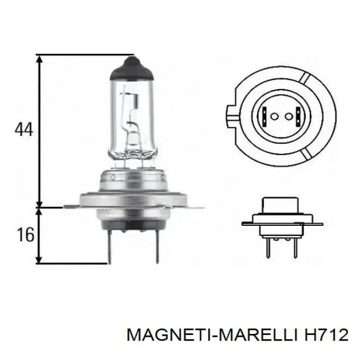 Bombilla halógena H712 Magneti Marelli
