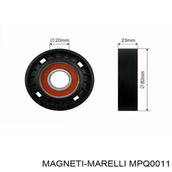 Polea inversión / guía, correa poli V MPQ0011 Magneti Marelli