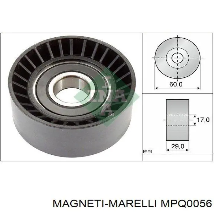 MPQ0056 Magneti Marelli Ролик приводного ремня, паразитный