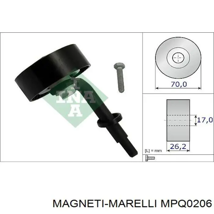 Натяжной ролик Magneti Marelli MPQ0206 цена, от 18.94 USD