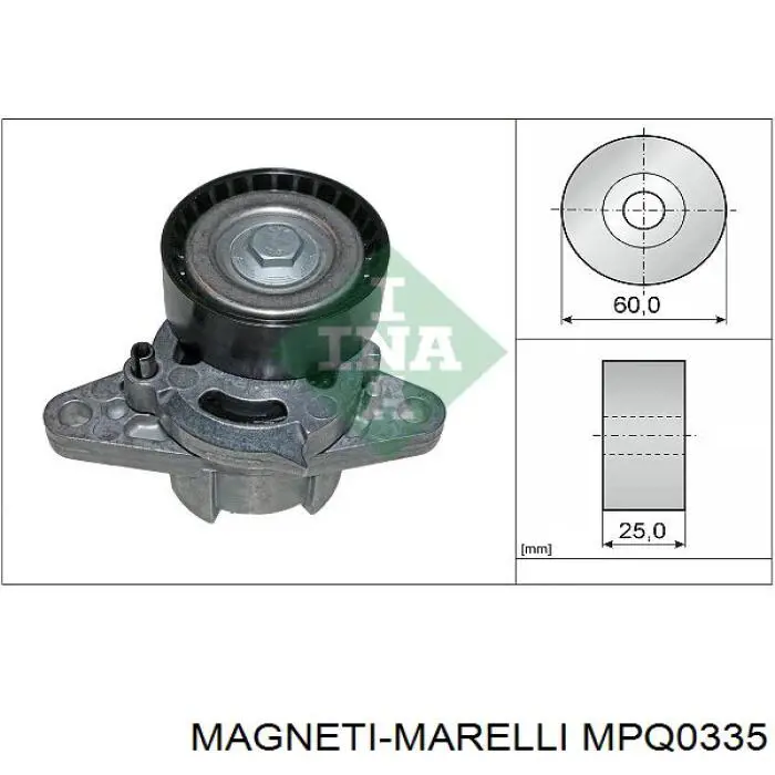 MPQ0335 Magneti Marelli Ролик натяжителя ремня агрегатов