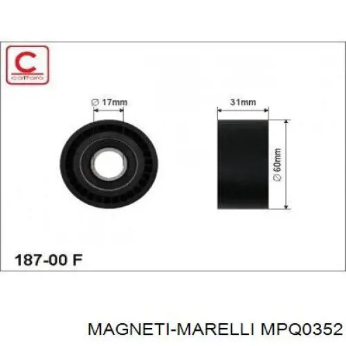 Роликовий модуль натяжителя ремня Magneti Marelli MPQ0352 цена, от 14.25 USD