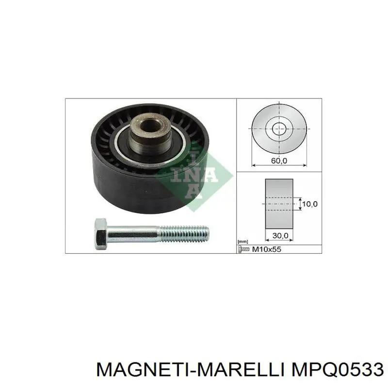 Rodillo intermedio de correa dentada MPQ0533 Magneti Marelli