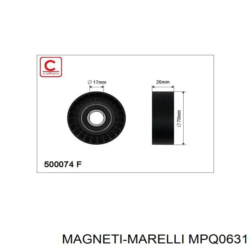 MPQ0631 Magneti Marelli Ролик натяжителя ремня агрегатов