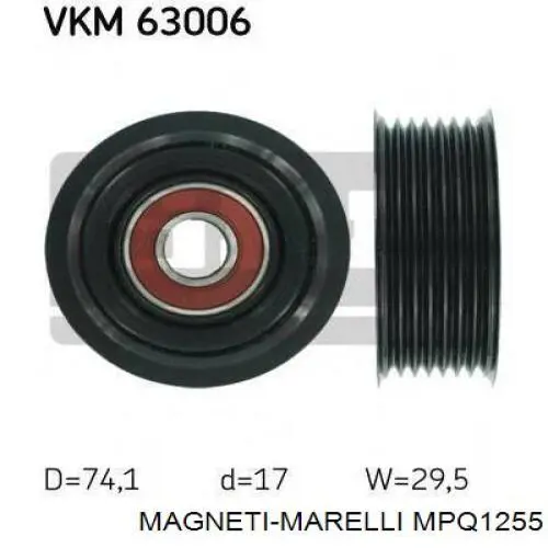 MPQ1255 Magneti Marelli Ролик приводного ремня, паразитный
