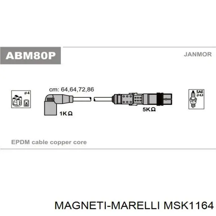Провода зажигания Magneti Marelli MSK1164 цена, от 38.70 USD