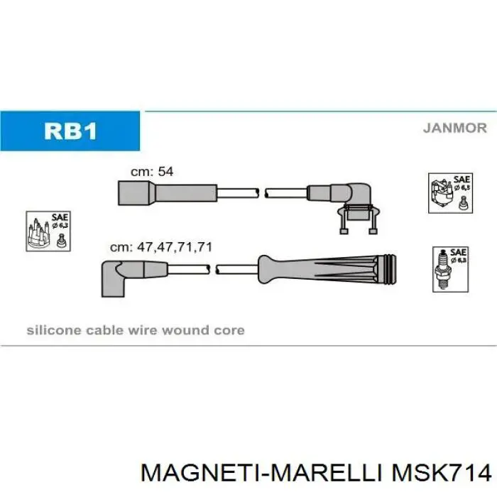 Высоковольтные провода MSK714 Magneti Marelli