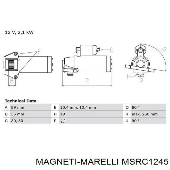 Стартер MSRC1245 Magneti Marelli