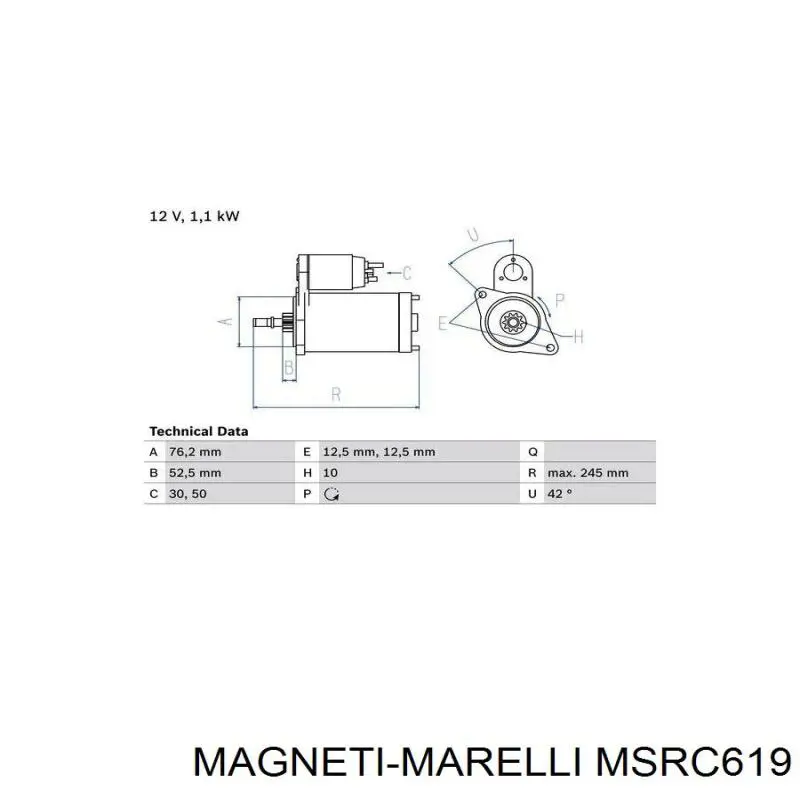 Стартер Magneti Marelli MSRC619 цена, от 85.86 USD
