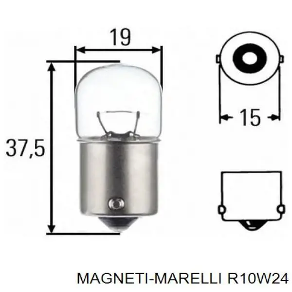 Лампочка R10W24 Magneti Marelli