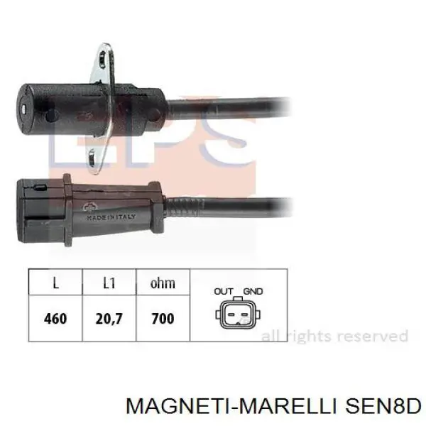 Sensor de posición del cigüeñal SEN8D Magneti Marelli
