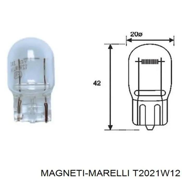 Лампочка T2021W12 Magneti Marelli