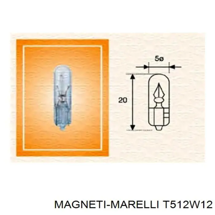 Лампочка щитка (панели приборов) Magneti Marelli T512W12