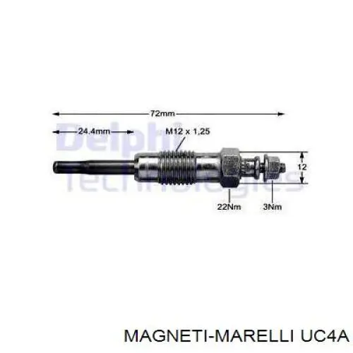 Свечи накала UC4A Magneti Marelli