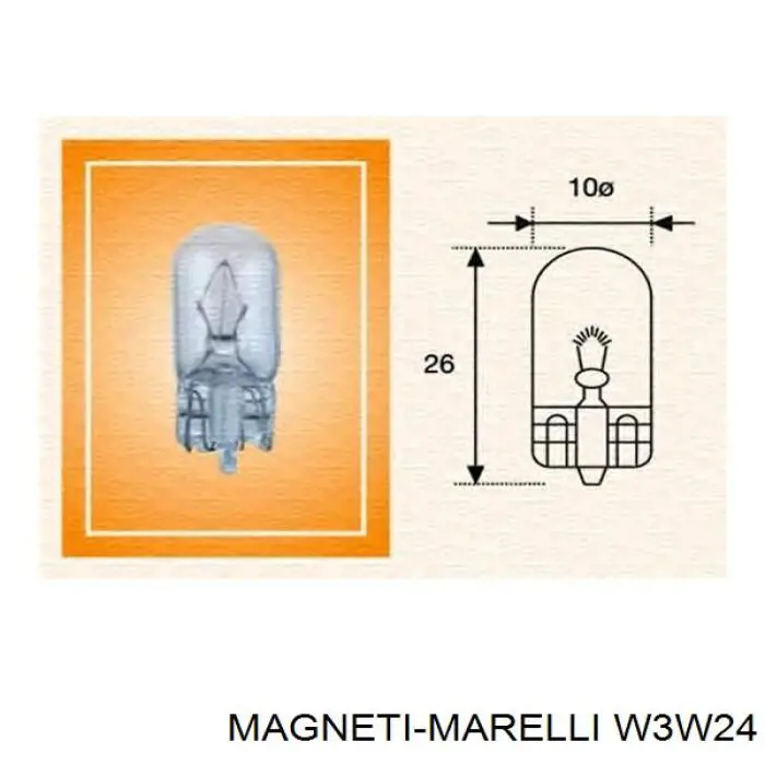 Лампочка W3W24 Magneti Marelli