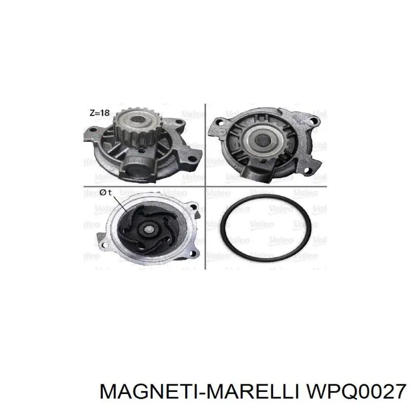 Купить WPQ0027 Magneti Marelli Насос охлаждения