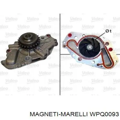 Bomba de agua WPQ0093 Magneti Marelli