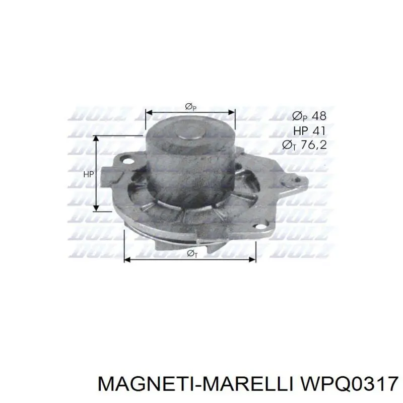 Bomba de agua WPQ0317 Magneti Marelli