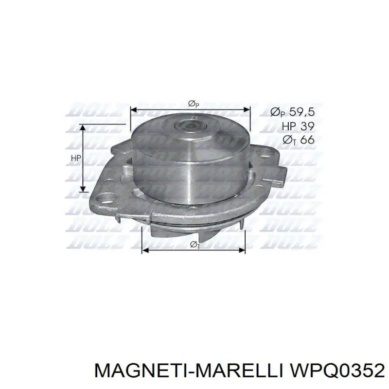 Помпа охлаждения Magneti Marelli WPQ0352 цена, от 23.16 USD