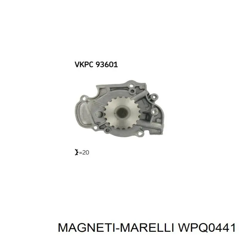 Bomba de agua WPQ0441 Magneti Marelli