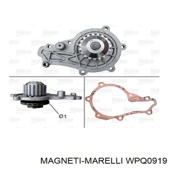 Bomba de agua WPQ0919 Magneti Marelli