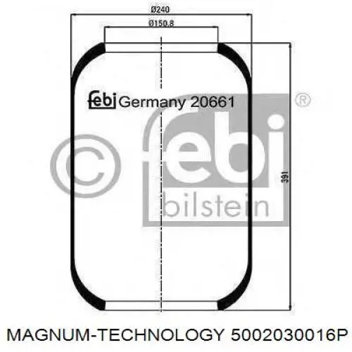Пневмоподушка (пневморессора) моста 5001829866 Renault (RVI)