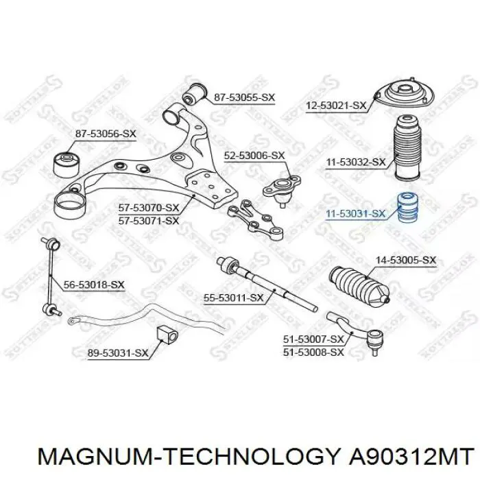 Купить TS7105 Tashiko Буфер (отбойник) амортизатора переднего + пыльник