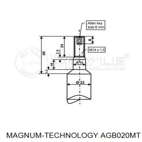 Амортизатор передний AGB020MT Magnum Technology