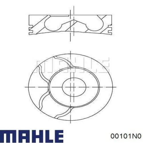 00101N0 Mahle Original Поршневые кольца на 1 цилиндр, STD